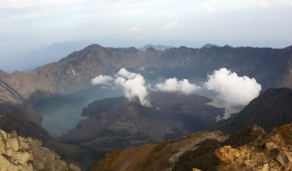 Lake and new volcano